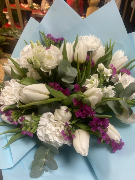 Bouquet de tulipes blanche 