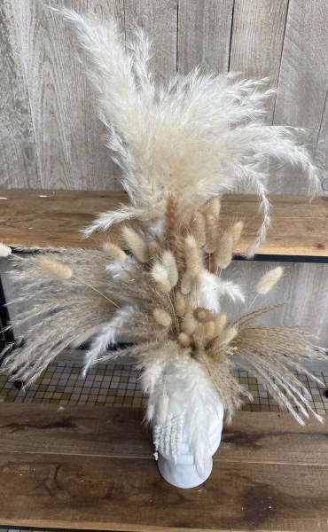 Vase blanc couleurs taupe 